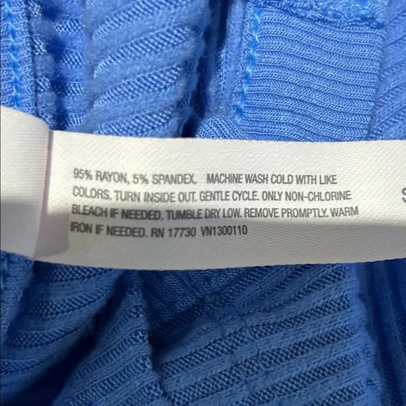 Bright Blue Ribbed Button-Front Intimates - Picture 2 of 3